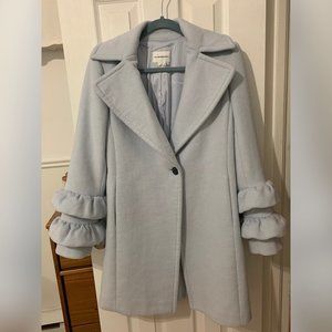 Club Monaco Light Blue Ruffled Sleeves Coat